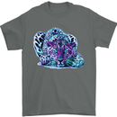 Cololurful Leopard Wild Cat Panther Mens T-Shirt Cotton Gildan Charcoal
