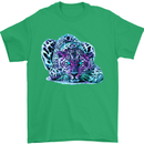 Cololurful Leopard Wild Cat Panther Mens T-Shirt Cotton Gildan Irish Green