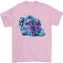 Cololurful Leopard Wild Cat Panther Mens T-Shirt Cotton Gildan Light Pink