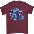 Cololurful Leopard Wild Cat Panther Mens T-Shirt Cotton Gildan Maroon