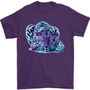 Cololurful Leopard Wild Cat Panther Mens T-Shirt Cotton Gildan Purple