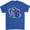 Cololurful Leopard Wild Cat Panther Mens T-Shirt Cotton Gildan Royal Blue