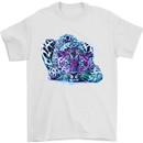 Cololurful Leopard Wild Cat Panther Mens T-Shirt Cotton Gildan White