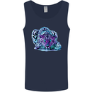 Cololurful Leopard Wild Cat Panther Mens Vest Tank Top Navy Blue