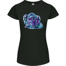 Cololurful Leopard Wild Cat Panther Womens Petite Cut T-Shirt Black