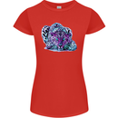 Cololurful Leopard Wild Cat Panther Womens Petite Cut T-Shirt Red
