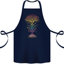 Colourful DNA Tree Biology Science Cotton Apron 100% Organic Navy Blue