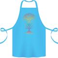 Colourful DNA Tree Biology Science Cotton Apron 100% Organic Turquoise