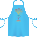 Colourful DNA Tree Biology Science Cotton Apron 100% Organic Turquoise