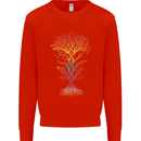 Colourful DNA Tree Biology Science Kids Sweatshirt Jumper Bright Red