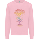 Colourful DNA Tree Biology Science Kids Sweatshirt Jumper Light Pink