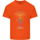 Colourful DNA Tree Biology Science Kids T-Shirt Childrens Orange