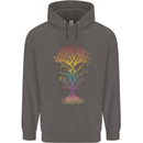 Colourful DNA Tree Biology Science Mens 80% Cotton Hoodie Charcoal