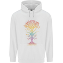 Colourful DNA Tree Biology Science Mens 80% Cotton Hoodie White