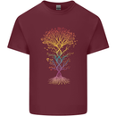 Colourful DNA Tree Biology Science Mens Cotton T-Shirt Tee Top Maroon