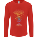 Colourful DNA Tree Biology Science Mens Long Sleeve T-Shirt Red