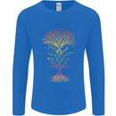 Colourful DNA Tree Biology Science Mens Long Sleeve T-Shirt Royal Blue