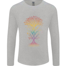 Colourful DNA Tree Biology Science Mens Long Sleeve T-Shirt Sports Grey