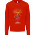 Colourful DNA Tree Biology Science Mens Sweatshirt Jumper Bright Red