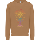 Colourful DNA Tree Biology Science Mens Sweatshirt Jumper Caramel Latte