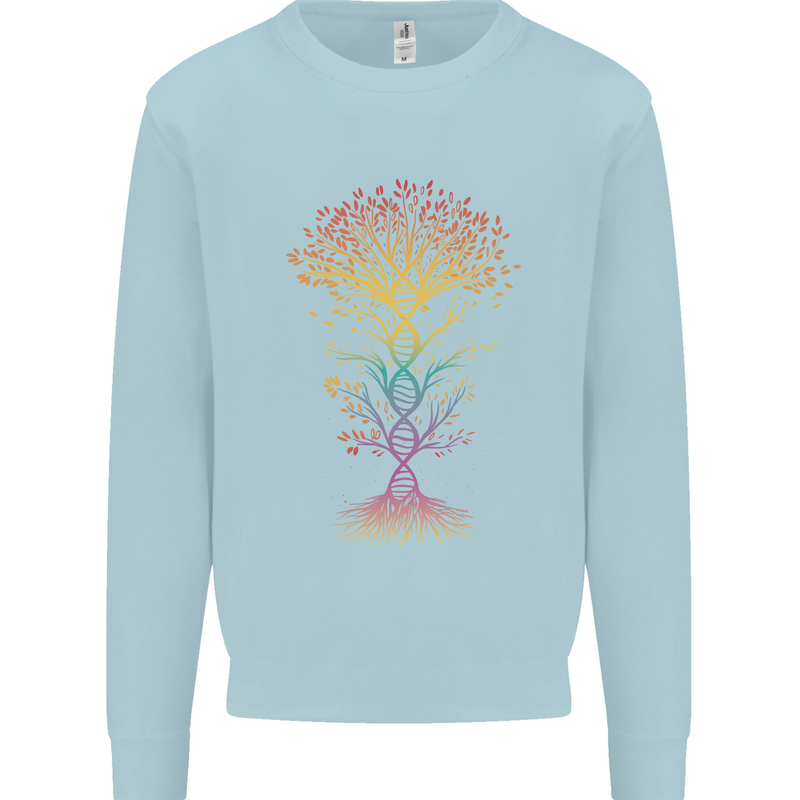 Colourful DNA Tree Biology Science Mens Sweatshirt Jumper Light Blue