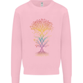 Colourful DNA Tree Biology Science Mens Sweatshirt Jumper Light Pink