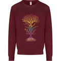 Colourful DNA Tree Biology Science Mens Sweatshirt Jumper Maroon