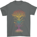 Colourful DNA Tree Biology Science Mens T-Shirt Cotton Gildan Charcoal