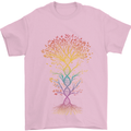 Colourful DNA Tree Biology Science Mens T-Shirt Cotton Gildan Light Pink