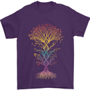 Colourful DNA Tree Biology Science Mens T-Shirt Cotton Gildan Purple
