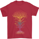 Colourful DNA Tree Biology Science Mens T-Shirt Cotton Gildan Red