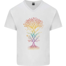 Colourful DNA Tree Biology Science Mens V-Neck Cotton T-Shirt White