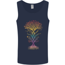 Colourful DNA Tree Biology Science Mens Vest Tank Top Navy Blue