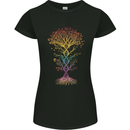 Colourful DNA Tree Biology Science Womens Petite Cut T-Shirt Black