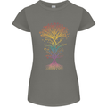 Colourful DNA Tree Biology Science Womens Petite Cut T-Shirt Charcoal