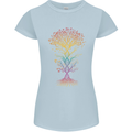 Colourful DNA Tree Biology Science Womens Petite Cut T-Shirt Light Blue