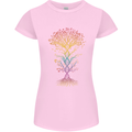 Colourful DNA Tree Biology Science Womens Petite Cut T-Shirt Light Pink