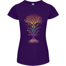 Colourful DNA Tree Biology Science Womens Petite Cut T-Shirt Purple