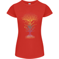 Colourful DNA Tree Biology Science Womens Petite Cut T-Shirt Red