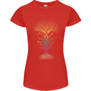 Colourful DNA Tree Biology Science Womens Petite Cut T-Shirt Red