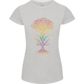 Colourful DNA Tree Biology Science Womens Petite Cut T-Shirt Sports Grey