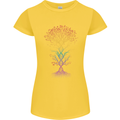 Colourful DNA Tree Biology Science Womens Petite Cut T-Shirt Yellow