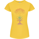 Colourful DNA Tree Biology Science Womens Petite Cut T-Shirt Yellow