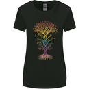 Colourful DNA Tree Biology Science Womens Wider Cut T-Shirt Black