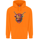 Colourful Highland Cow Childrens Kids Hoodie Orange