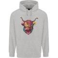 Colourful Highland Cow Childrens Kids Hoodie Sports Grey