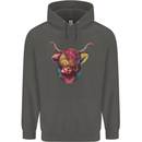 Colourful Highland Cow Childrens Kids Hoodie Storm Grey