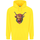 Colourful Highland Cow Childrens Kids Hoodie Yellow