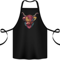 Colourful Highland Cow Cotton Apron 100% Organic Black