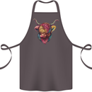 Colourful Highland Cow Cotton Apron 100% Organic Dark Grey